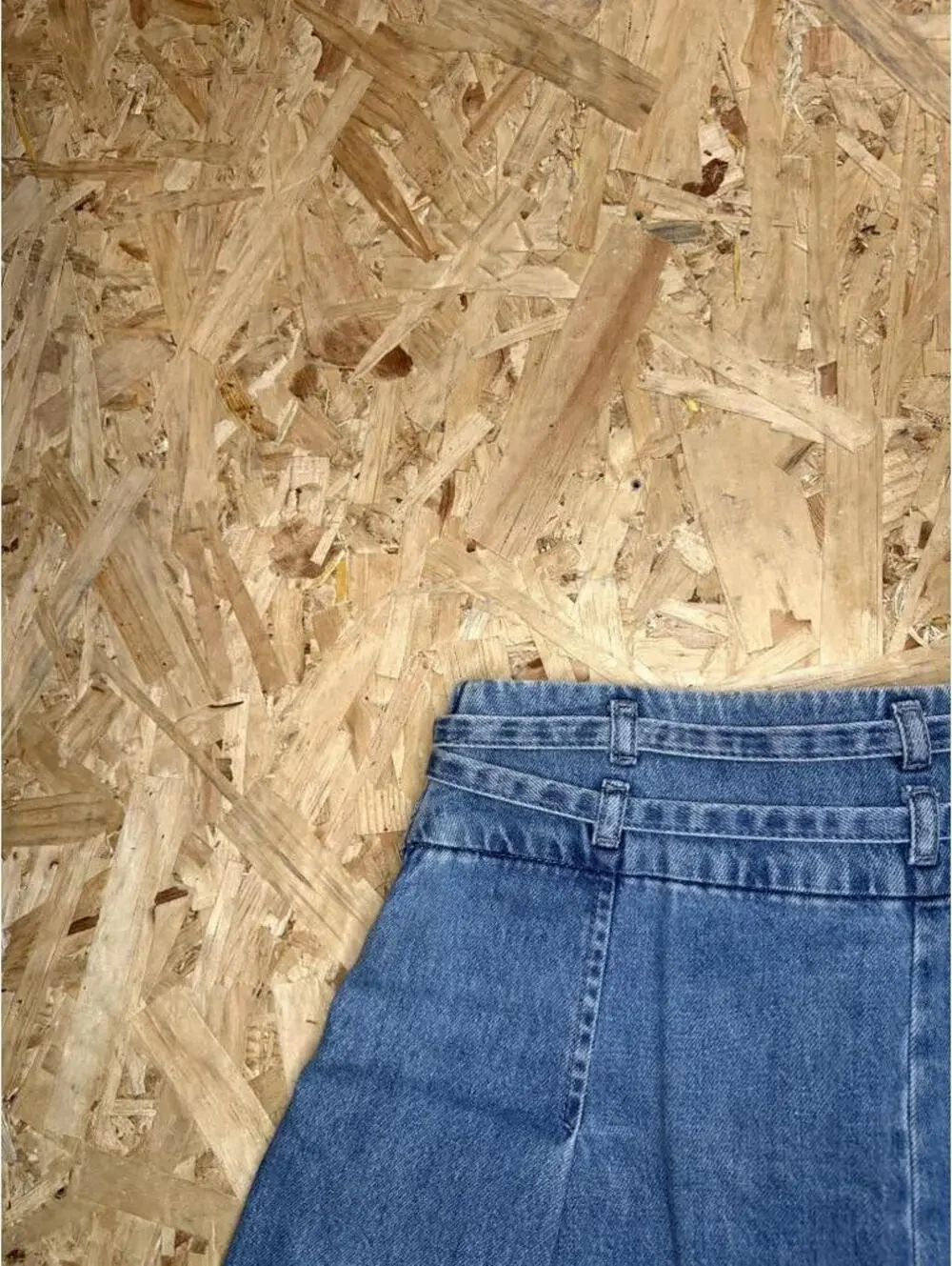 Zara Denim Pleated Mini Skirt Womens Size Small Blue Jean Belted Side Zip